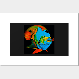 Angel Fish Swimming in the Sea Posters and Art